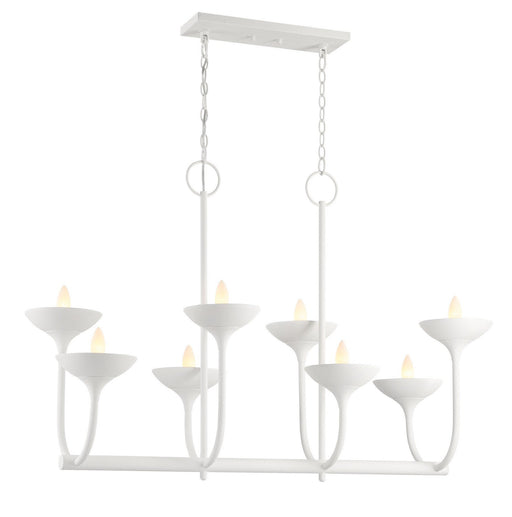 Ryton 8-Light Linear Chandelier in Plaster White