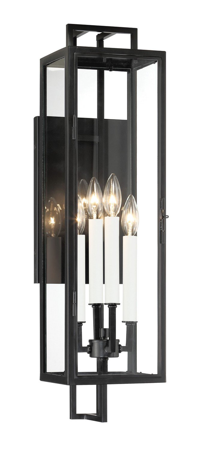 Knoll Road 4-Light Small Outdoor Wall Lantern in Coal