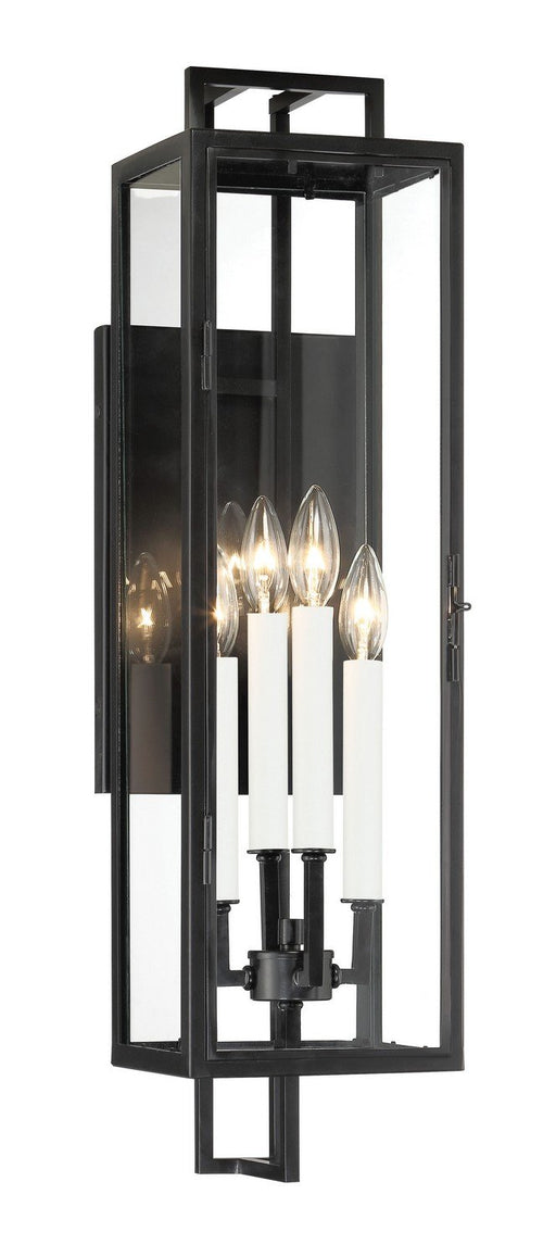 Knoll Road 4-Light Small Outdoor Wall Lantern in Coal