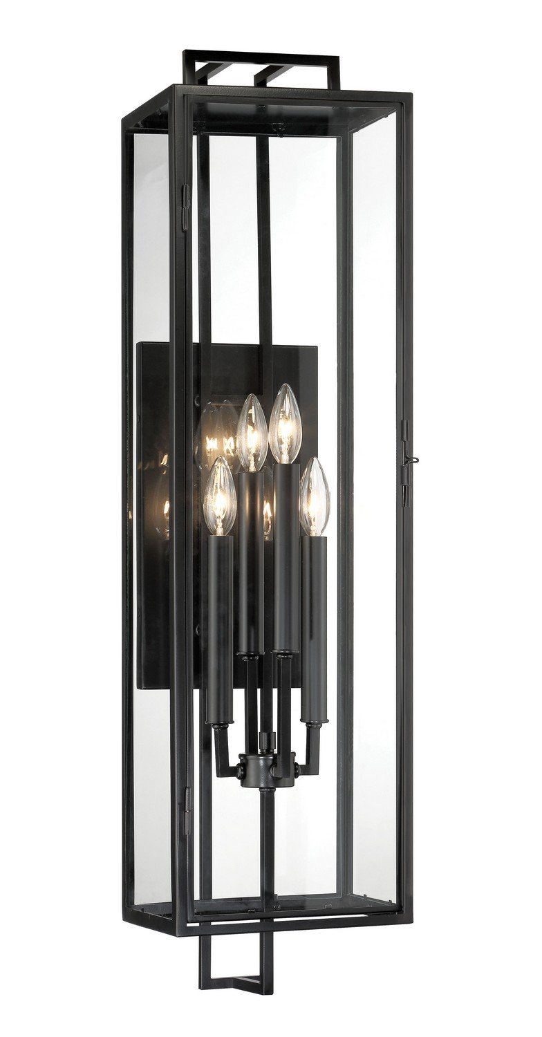 Knoll Road 4-Light Medium Outdoor Wall Lantern in Coal