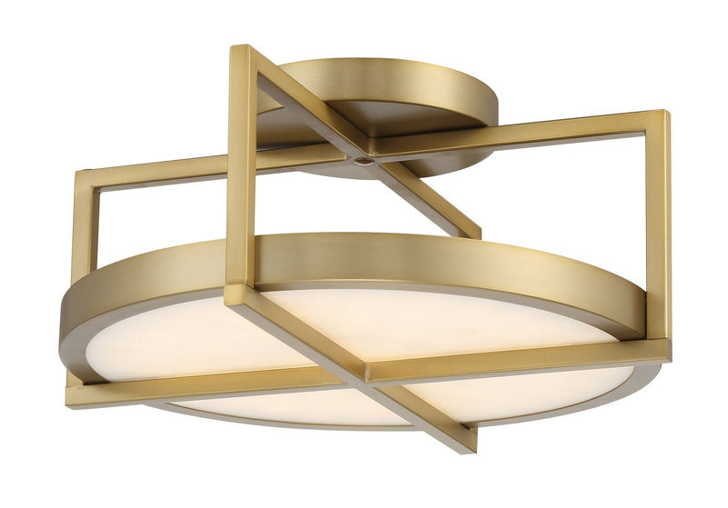 Boada Small LED Semi-Flush Mount in Soft Brass