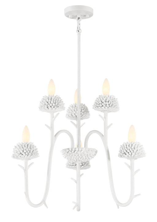 North Fork By Robin Baron 6-Light Chandelier in Sand White