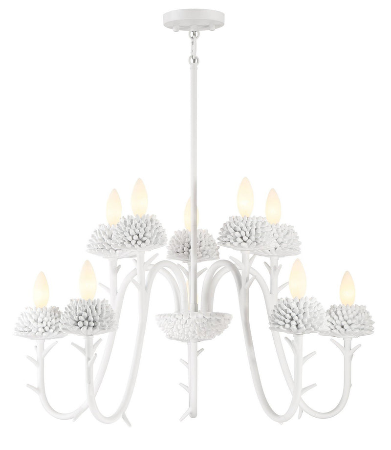North Fork By Robin Baron 10-Light Chandelier in Sand White