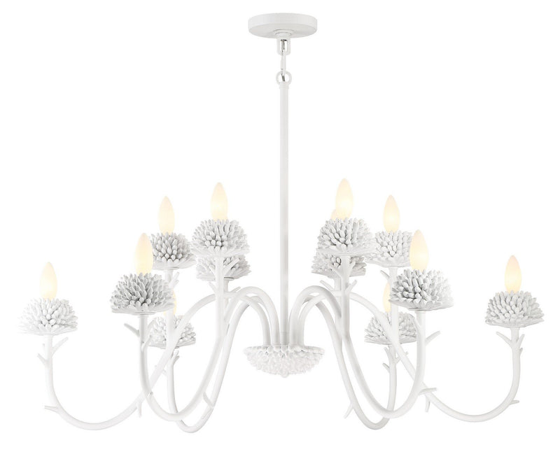 North Fork By Robin Baron 12-Light Chandelier in Sand White