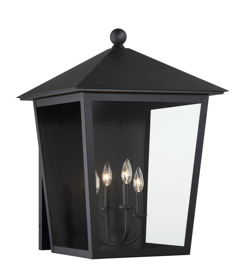 Noble Hill 19" 4-Light Outdoor Wall Lantern in Sand Coal