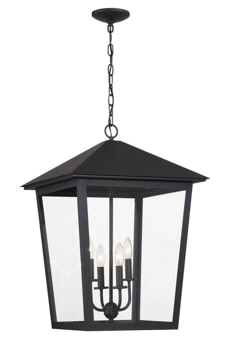 Noble Hill 4-Light Outdoor Lantern Pendant in Sand Coal
