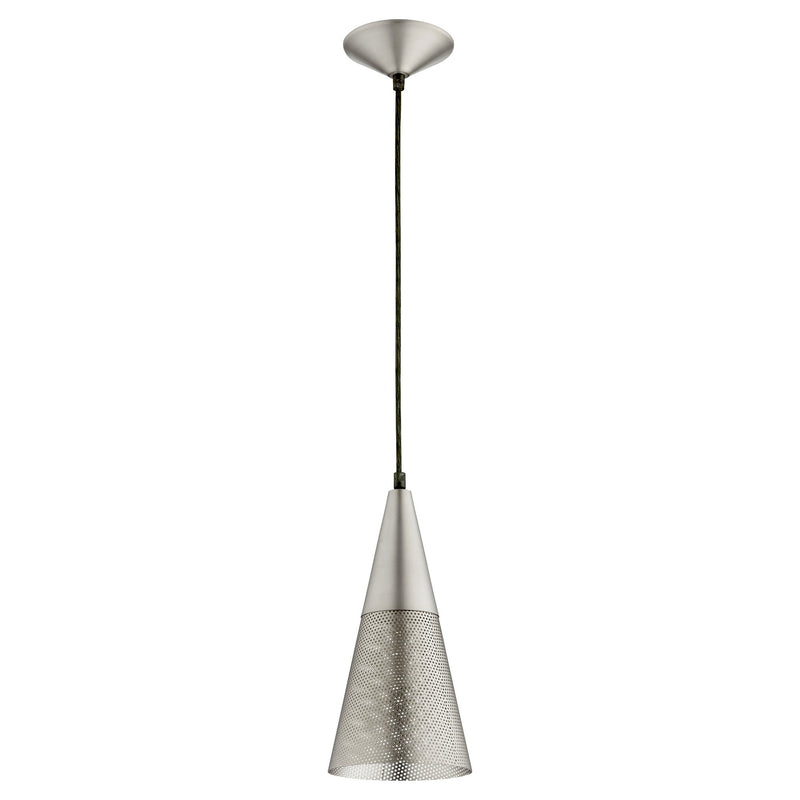 Mesh Cone Mini Pendant in Satin Nickel