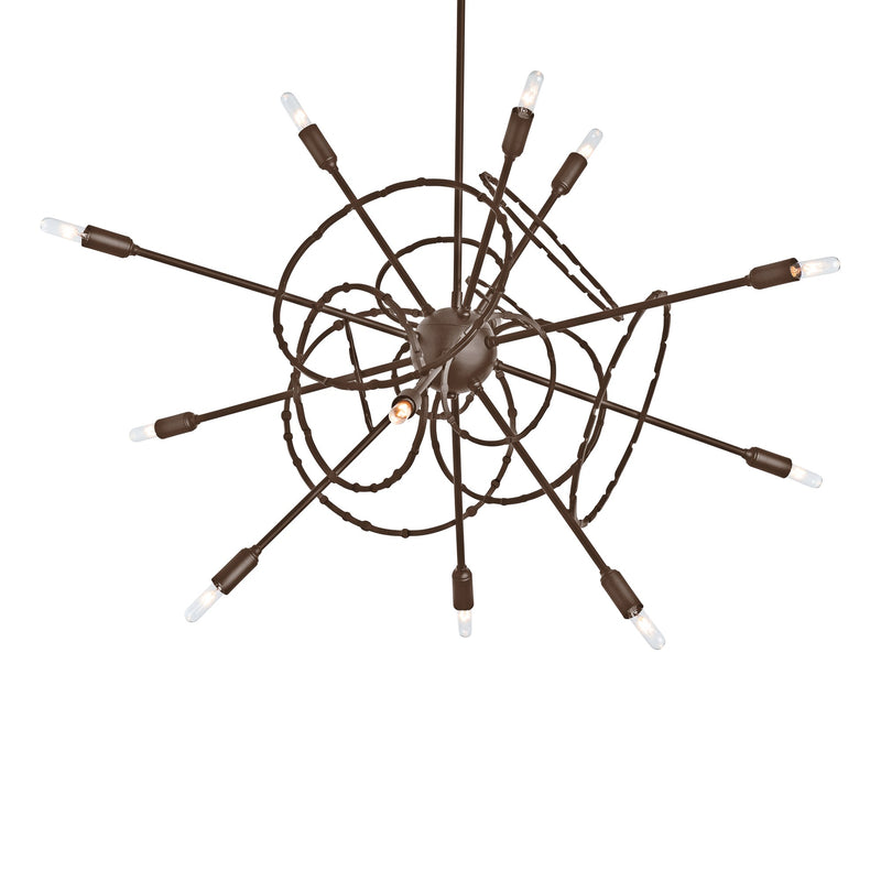 Olympus 12-Light 33" Starburst Chandelier in Bronze