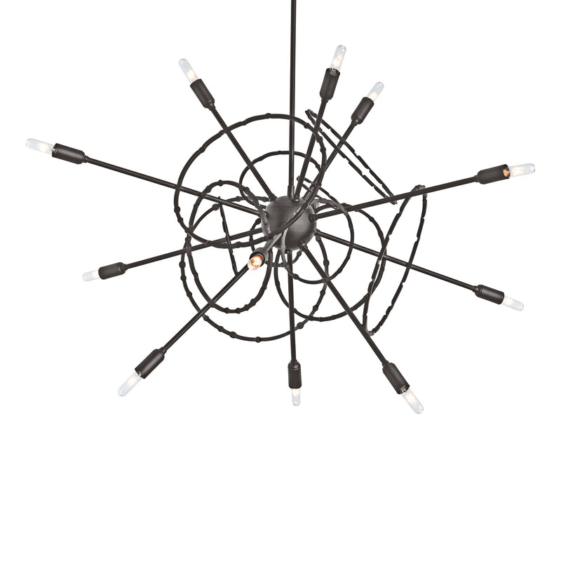 Olympus 12-Light 33" Starburst Chandelier in Dark Smoke