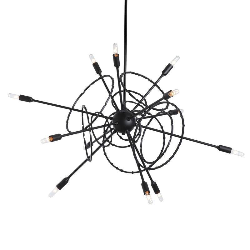 Olympus 12-Light 33" Starburst Chandelier in Black