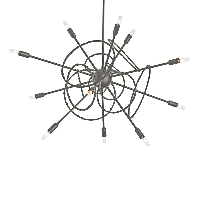 Olympus 12-Light 33" Starburst Chandelier in Natural Iron