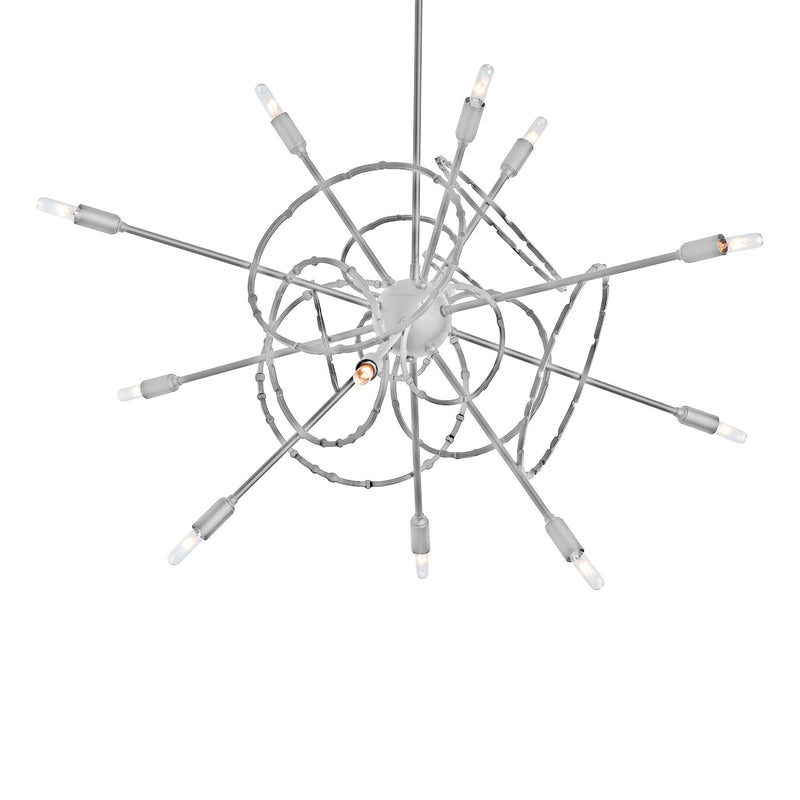 Olympus 12-Light 33" Starburst Chandelier in Vintage Platinum