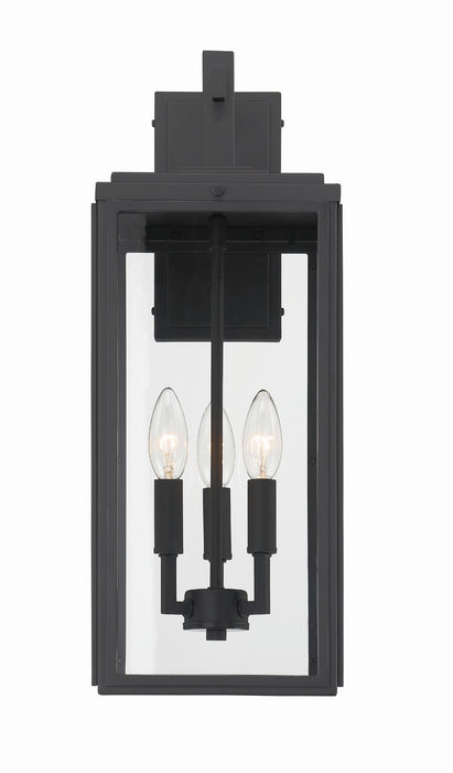 Byron 3-Light Outdoor Wall Mount in Matte Black - Lamps Expo