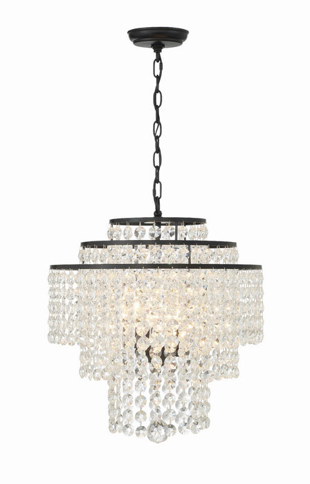 GAB-B7304-MK- Gabrielle 4-Light Chandelier in Matte Black by Crystorama