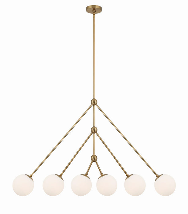 Omni 6-Light Chandelier in Aged Brass - Lamps Expo