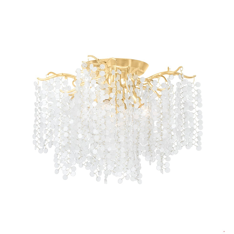 Genoa 5-Light Semi-Flush Mount in Gold Leaf - Lamps Expo