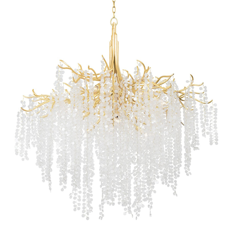 Genoa 12-Light Chandelier in Gold Leaf - Lamps Expo