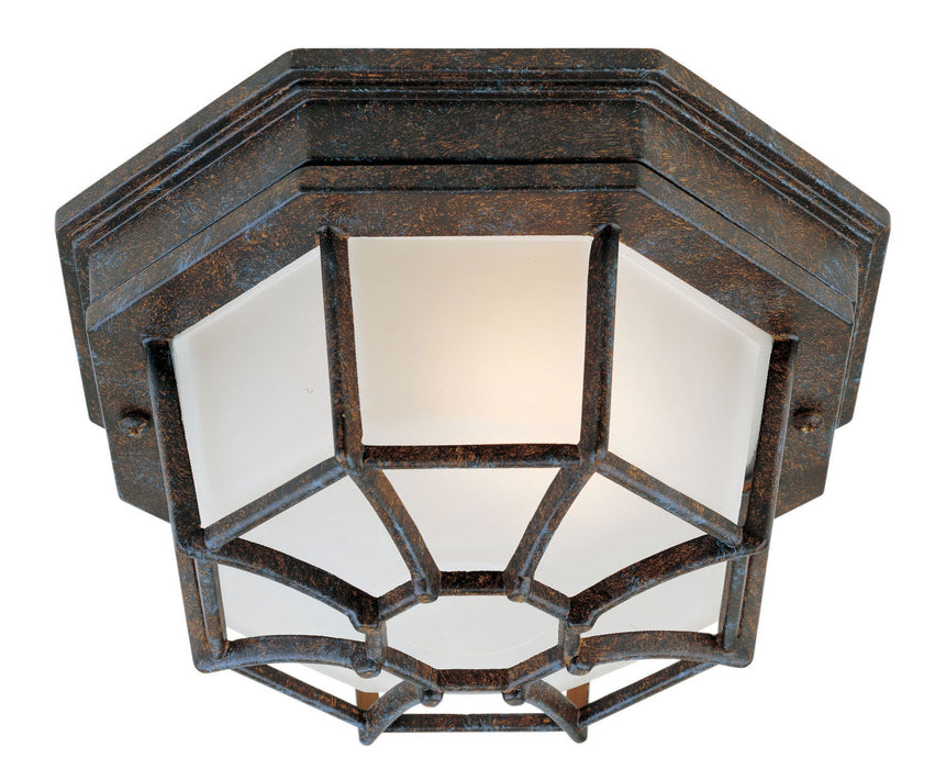 Exterior Collections 1-Light Outdoor Flush Mount in Rustic Bronze - Lamps Expo
