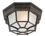 Exterior Collections 1-Light Outdoor Flush Mount in Rustic Bronze - Lamps Expo