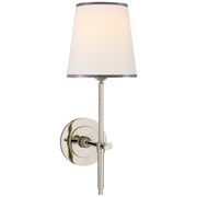 Bryant 14" Linen Shade Wall Sconce in Polished Nickel