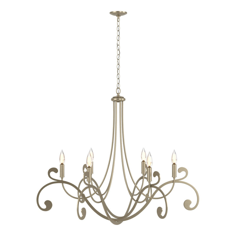 Bella 6 Arm Chandelier in Soft Gold - 105055-SKT-84 by Hubbardton Forge