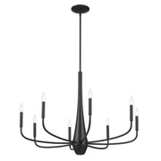 Deela 8-Light 36" Chandelier in Black