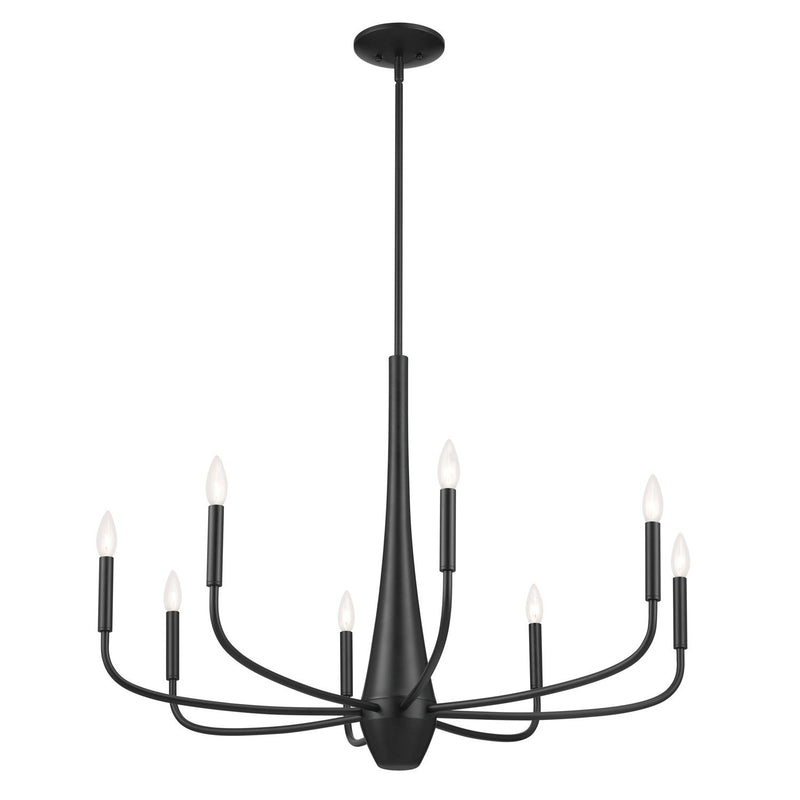 Deela 8-Light 36" Chandelier in Black