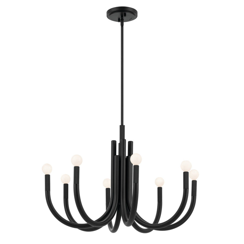 Odensa 8-Light 29.25" Chandelier in Black