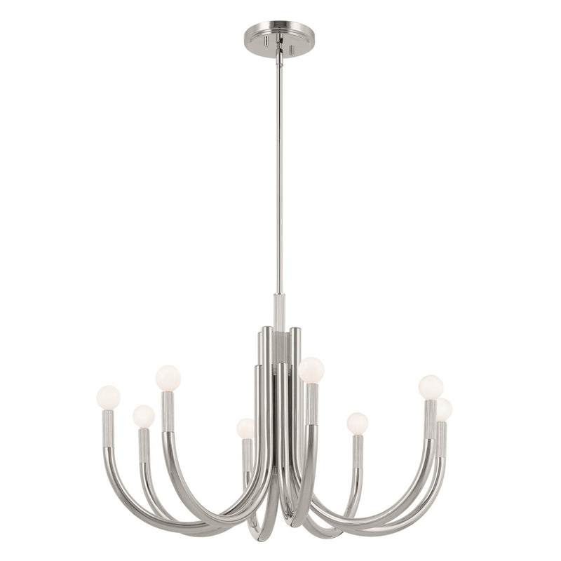 Odensa 8-Light 29.25" Chandelier in Polished Nickel
