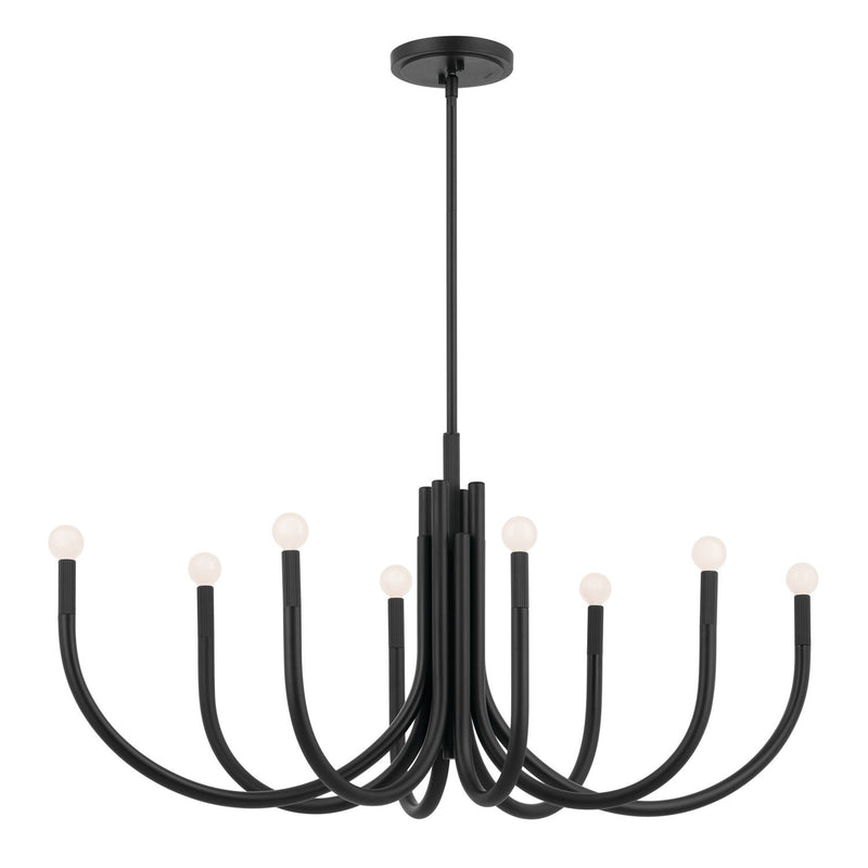 Odensa 8-Light 46" Oval Chandelier in Black