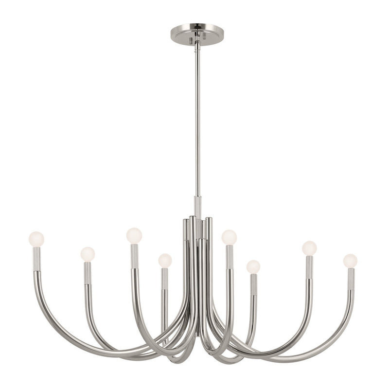 Odensa 8-Light 46" Oval Chandelier in Polished Nickel