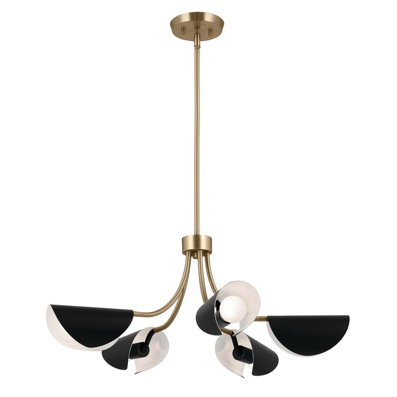 Arcus 5-Light Convertible Chandelier in Champagne Bronze