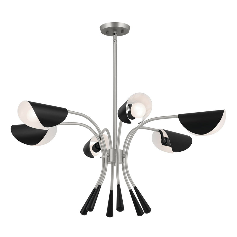 Arcus 6-Light Chandelier in Satin Nickel