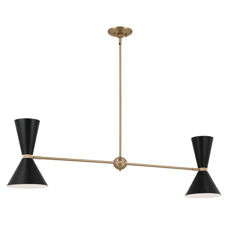 Phix 4-Light Linear Chandelier in Champagne Bronze