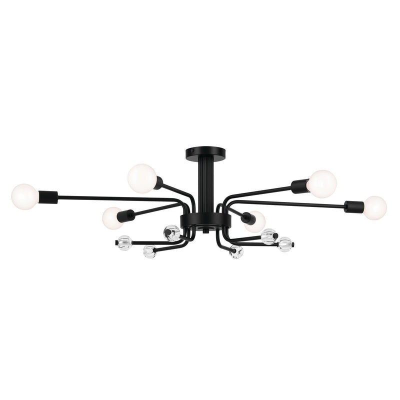Ocala 6-Light Semi-Flush Mount in Black