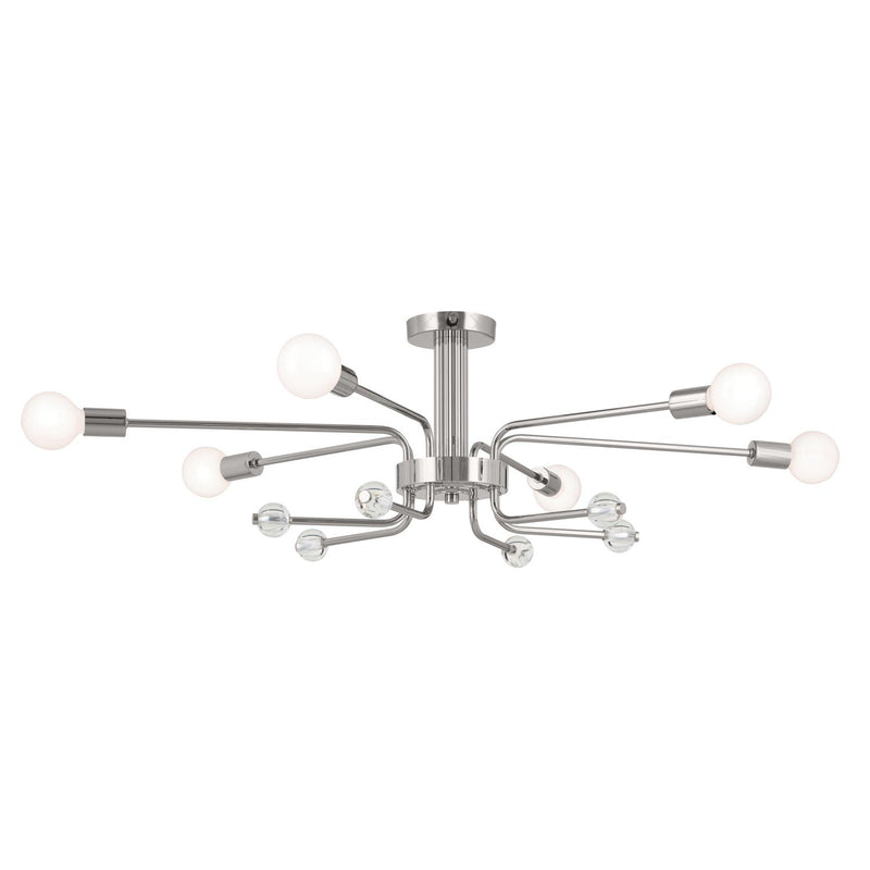 Ocala 6-Light Semi-Flush Mount in Polished Nickel