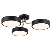Sago 3-Light Semi-Flush Mount in Black