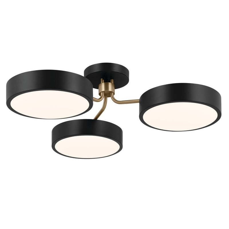 Sago 3-Light Semi-Flush Mount in Black