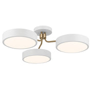 Sago 3-Light Semi-Flush Mount in White