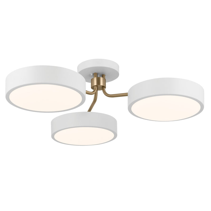 Sago 3-Light Semi-Flush Mount in White