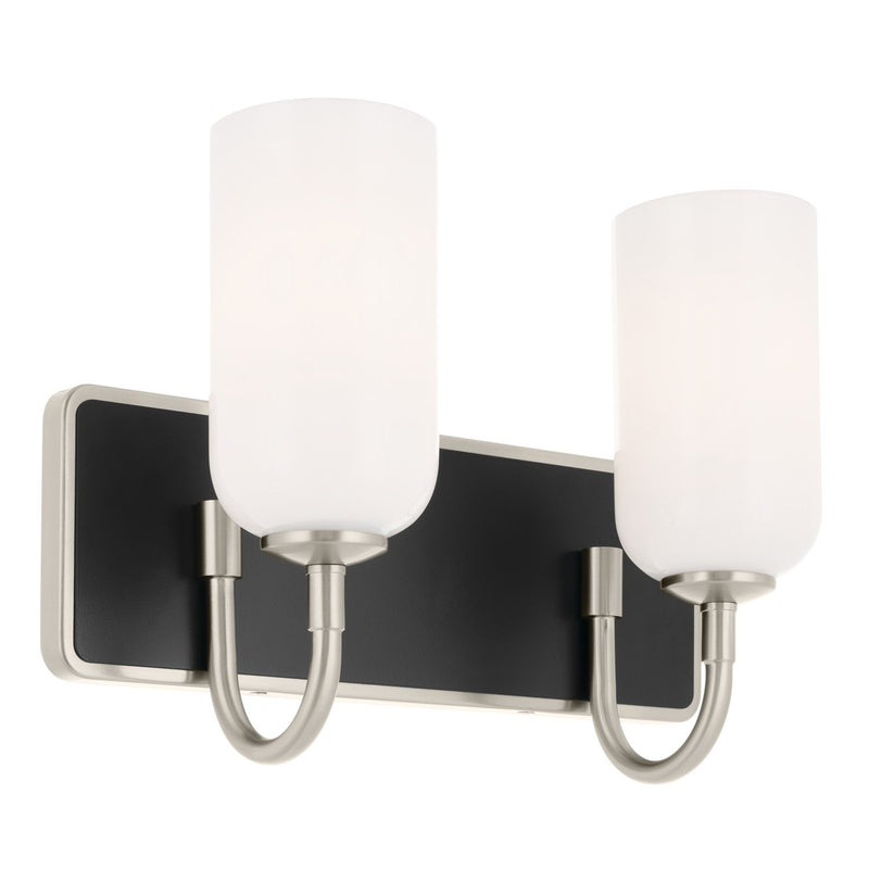 Solia 2-Light Bath Vanity Light in Brushed Nickel