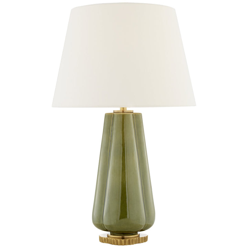 Penelope 2-Light Table Lamp in Green Porcelain