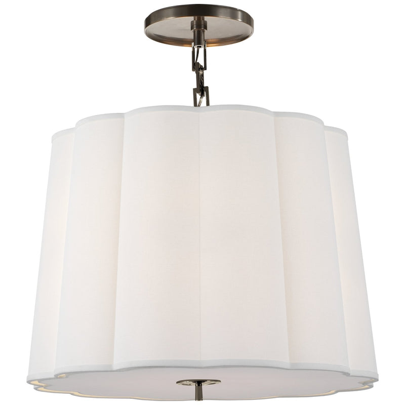 Simple Scallop Large 5-Light Drum Pendant in Bronze