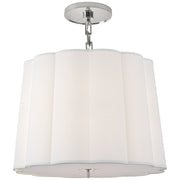 Simple Scallop Large 5-Light Drum Pendant in Soft Silver