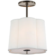 Simple Scallop 3-Light Semi-Flush Mount in Bronze