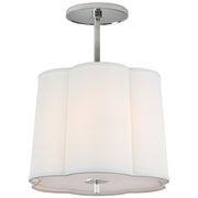 Simple Scallop 3-Light Semi-Flush Mount in Soft Silver
