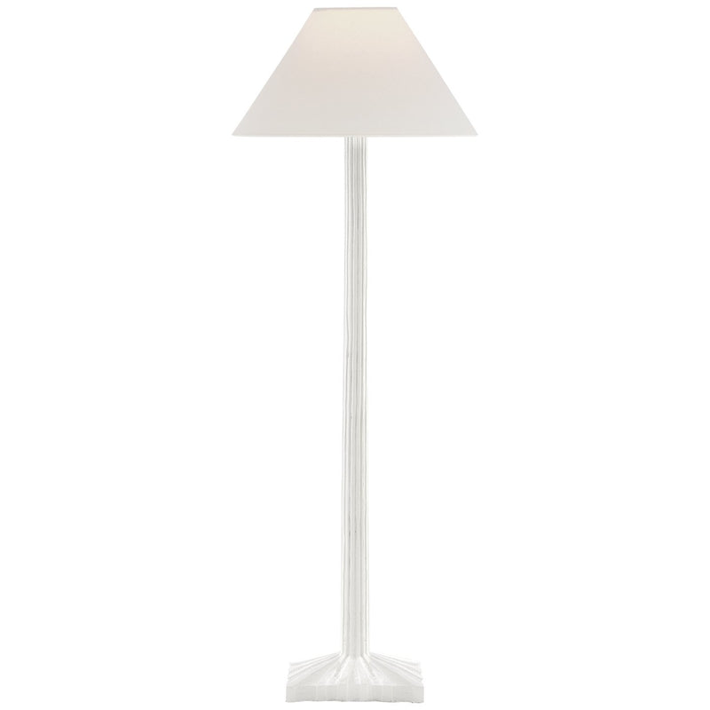 Strie Buffet Table Lamp in Plaster White