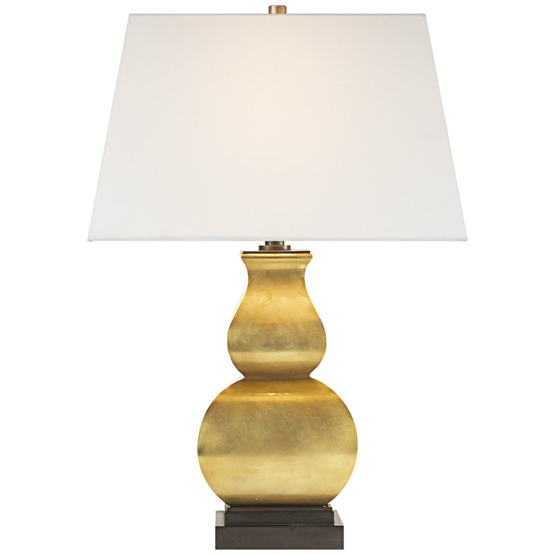 Fang Gourd Table Lamp in Antique-Burnished Brass