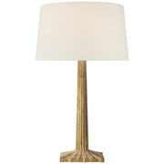 Strie Fluted Column Table Lamp in Gilded Iron