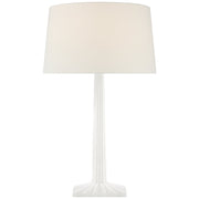 Strie Fluted Column Table Lamp in Plaster White